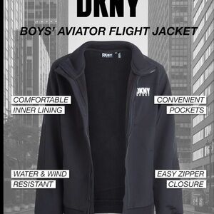 DKNY Sport Aviator Bomber Jacket Black Medium
